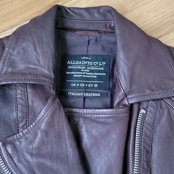 Allsaints Oxblood biker jacket US